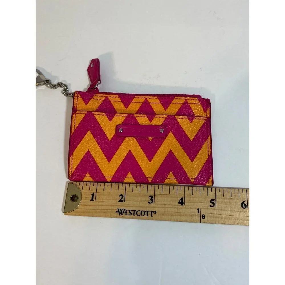 Vera‎ Bradley Keychain Wallet Pink & Orange Chevron Design